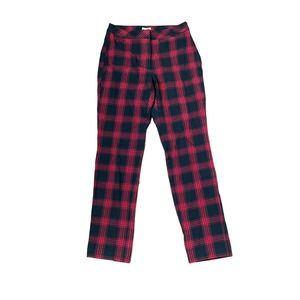 J.Jill Premium Bi-Stretch Pants Size 2 Petite Red Black Buffalo Plaid 26X30